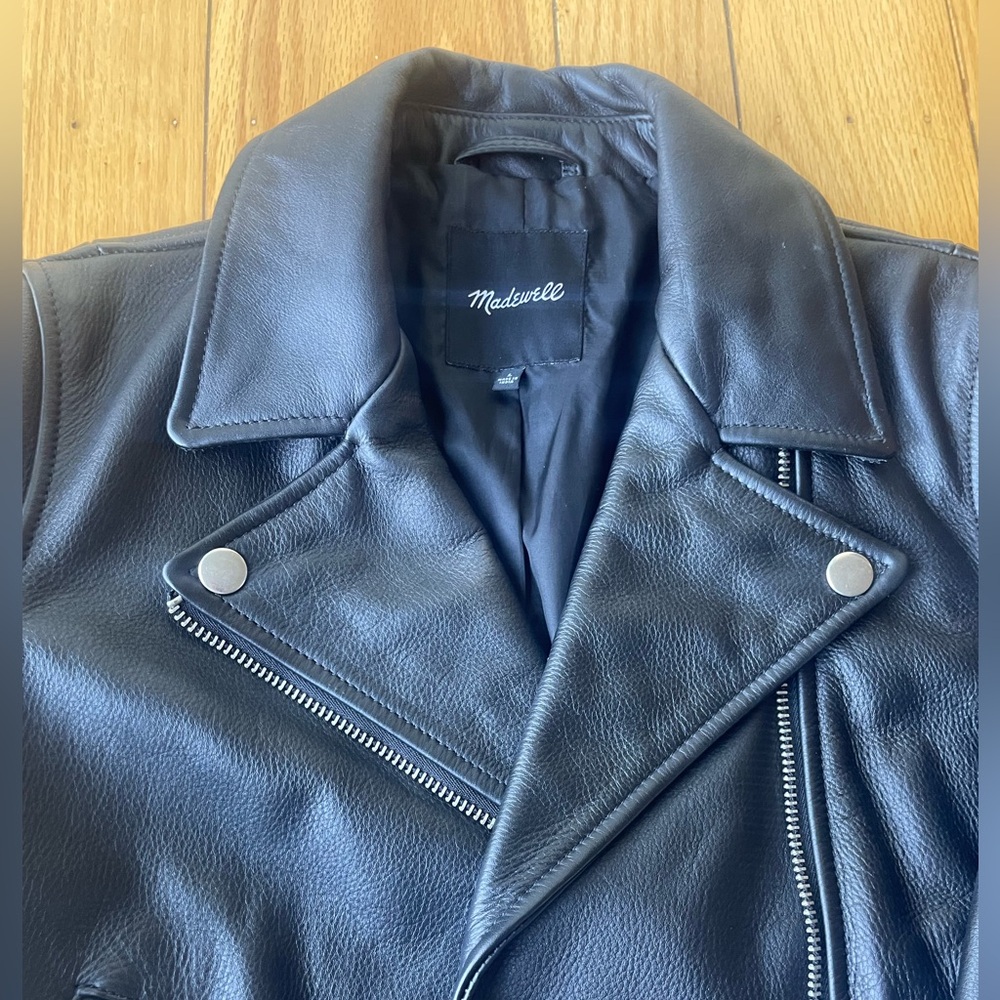Madewell Black Leather Moto Jacket - Picture 6 of 10